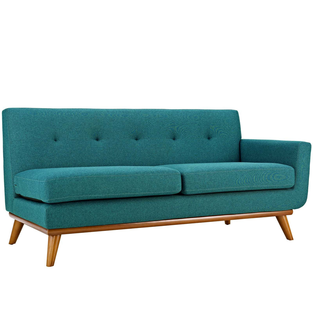 Engage Right-Arm Upholstered Fabric Loveseat in Teal