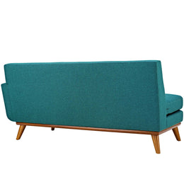 Engage Right-Arm Upholstered Fabric Loveseat in Teal