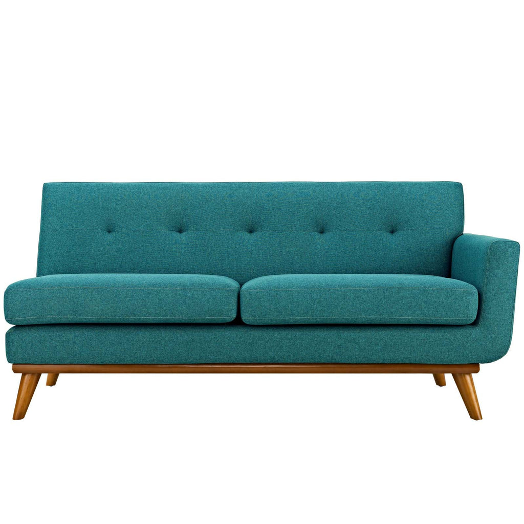 Engage Right-Arm Upholstered Fabric Loveseat in Teal