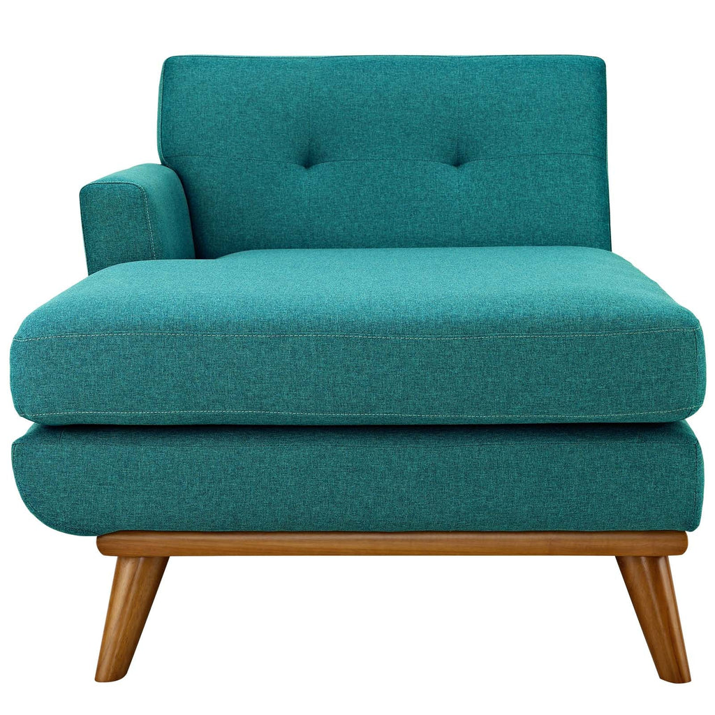 Engage Left-Facing Upholstered Fabric Chaise in Teal