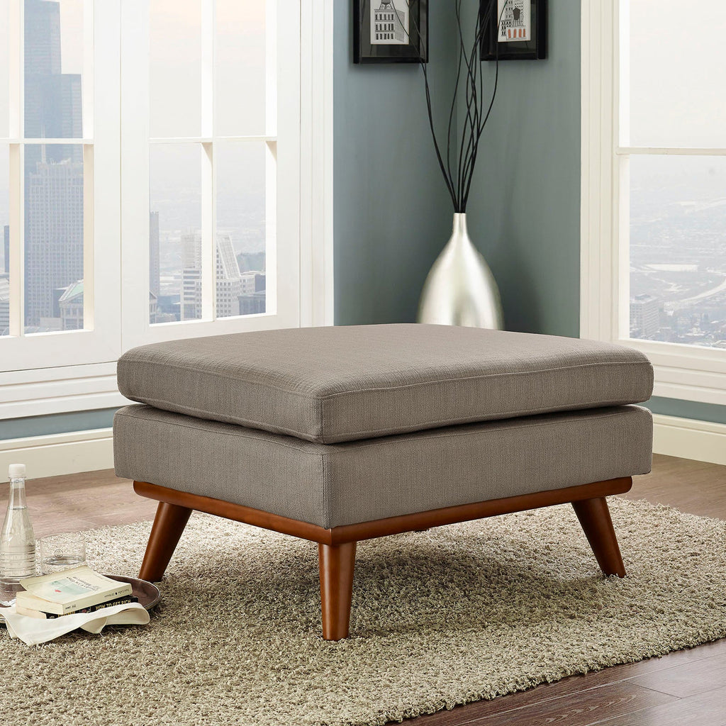 Engage Upholstered Fabric Ottoman in Granite