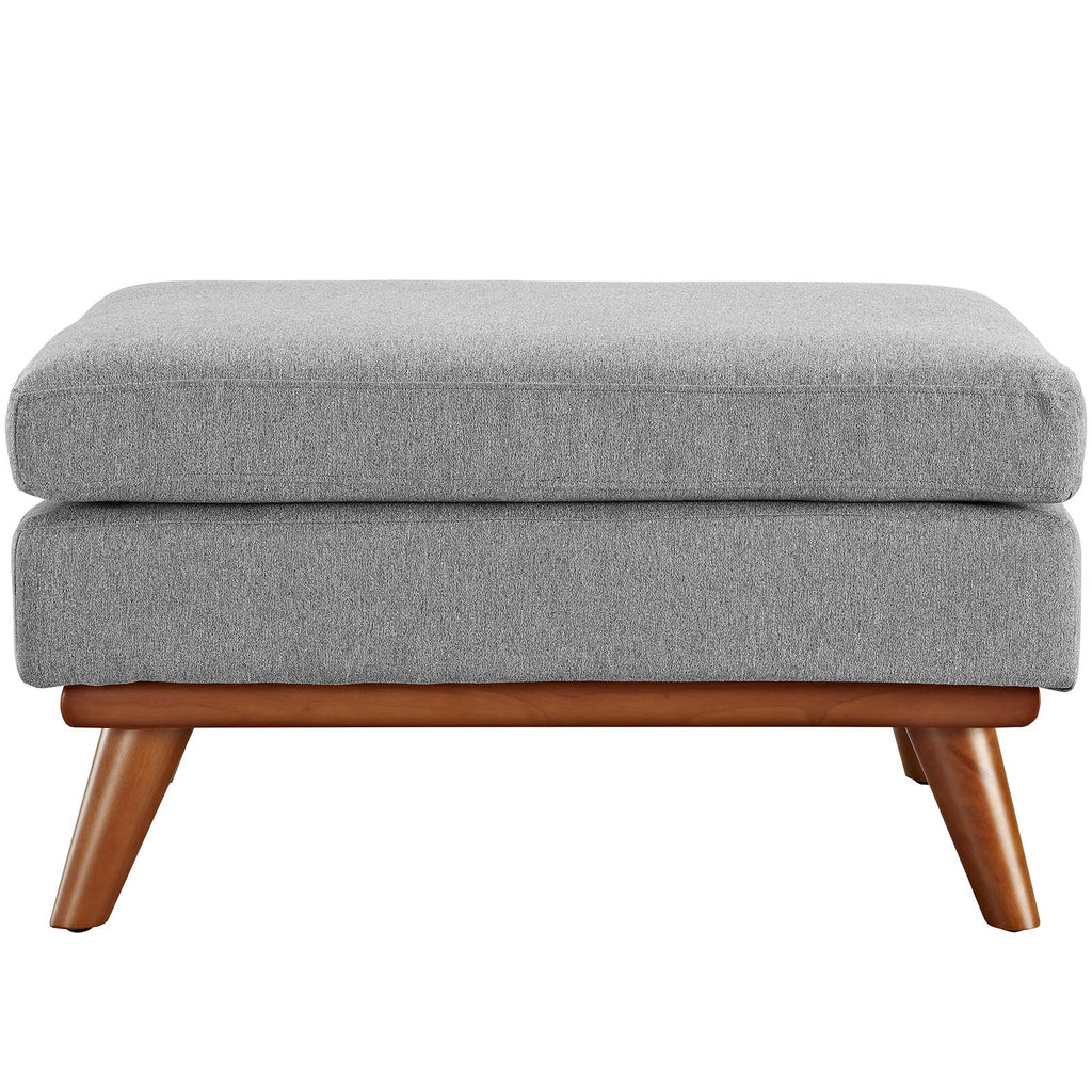 Engage Upholstered Fabric Ottoman in Expectation Gray