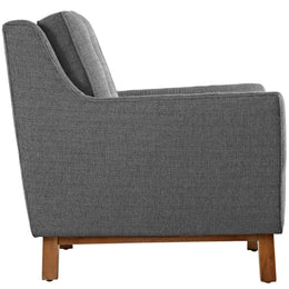 Beguile Upholstered Fabric Loveseat in Gray