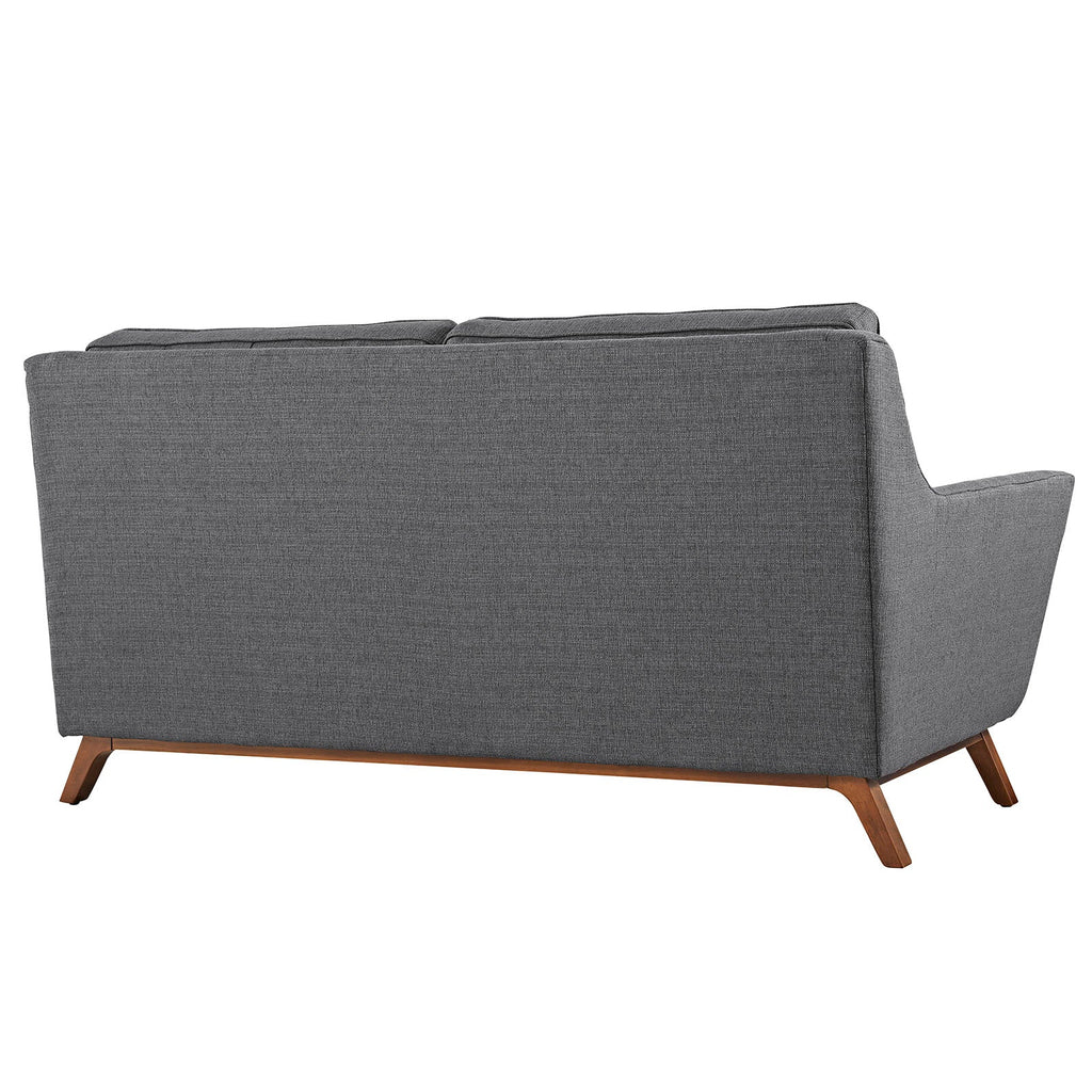 Beguile Upholstered Fabric Loveseat in Gray