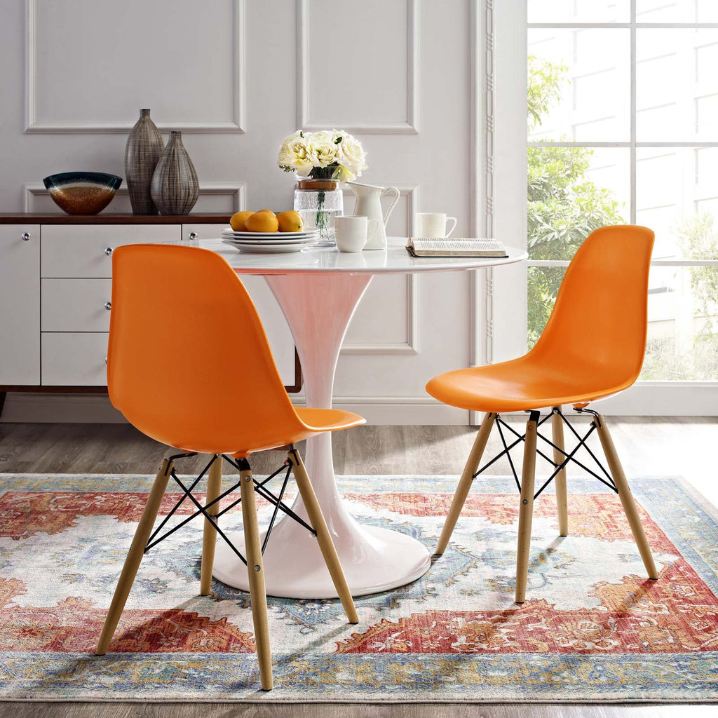 Pyramid Dining Side Chair in Orange