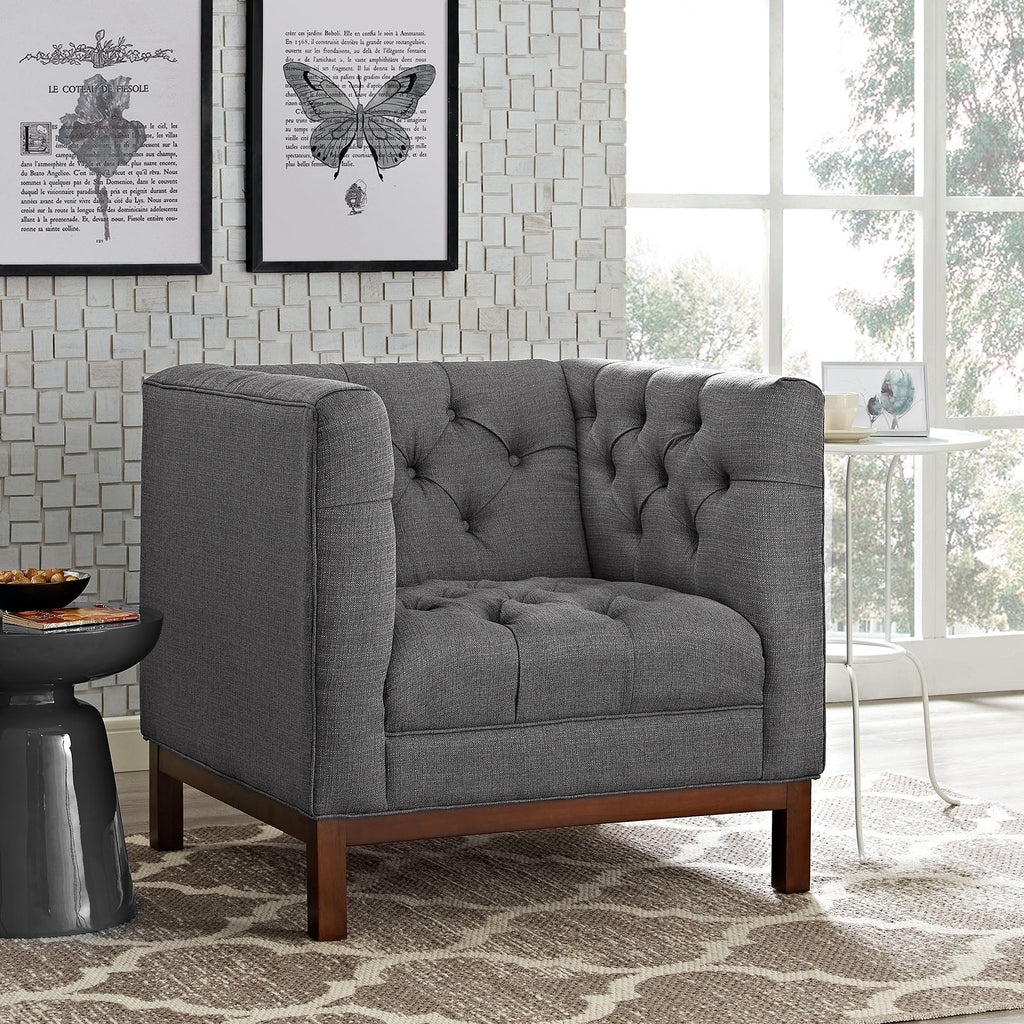 Panache Upholstered Fabric Armchair in Gray