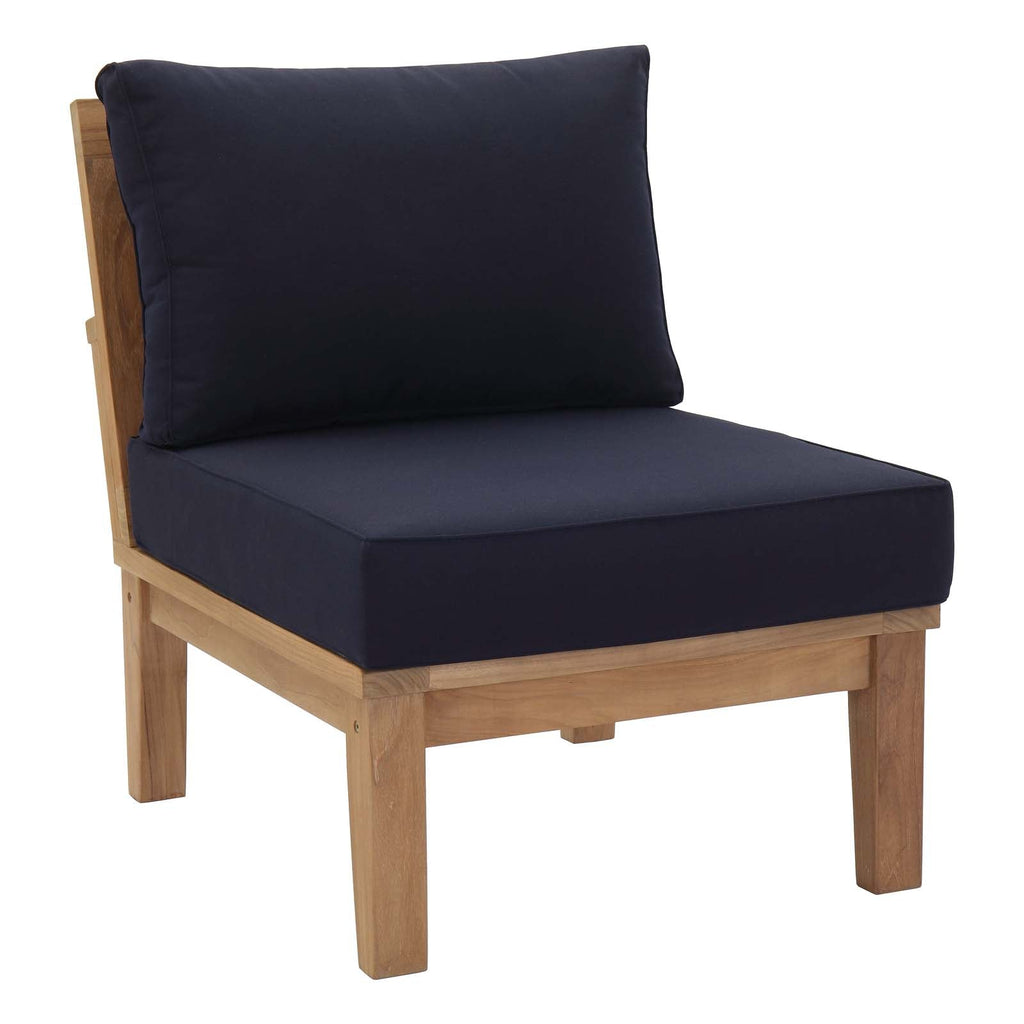 Marina 3 Piece Outdoor Patio Teak Set in Natural Navy-1