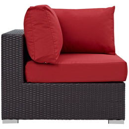 Convene Outdoor Patio Corner in Espresso Red