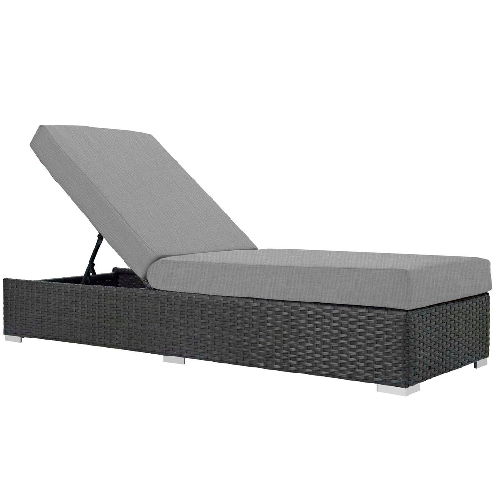 Sojourn Outdoor Patio Sunbrella Chaise Lounge in Canvas Gray