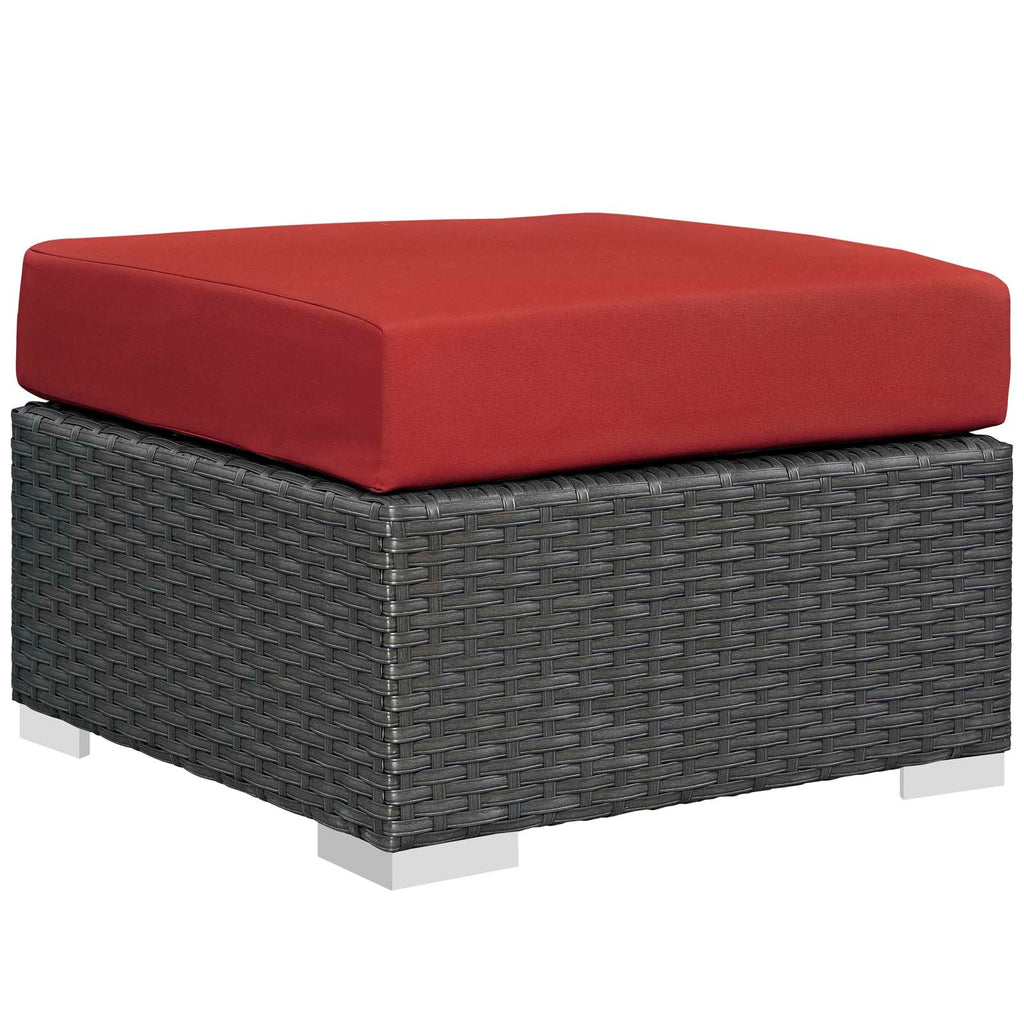 Sojourn 8 Piece Outdoor Patio Sunbrella Sectional Set in Canvas Red