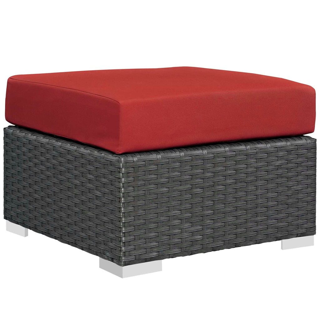 Sojourn 5 Piece Outdoor Patio Sunbrella Sectional Set in Canvas Red-1