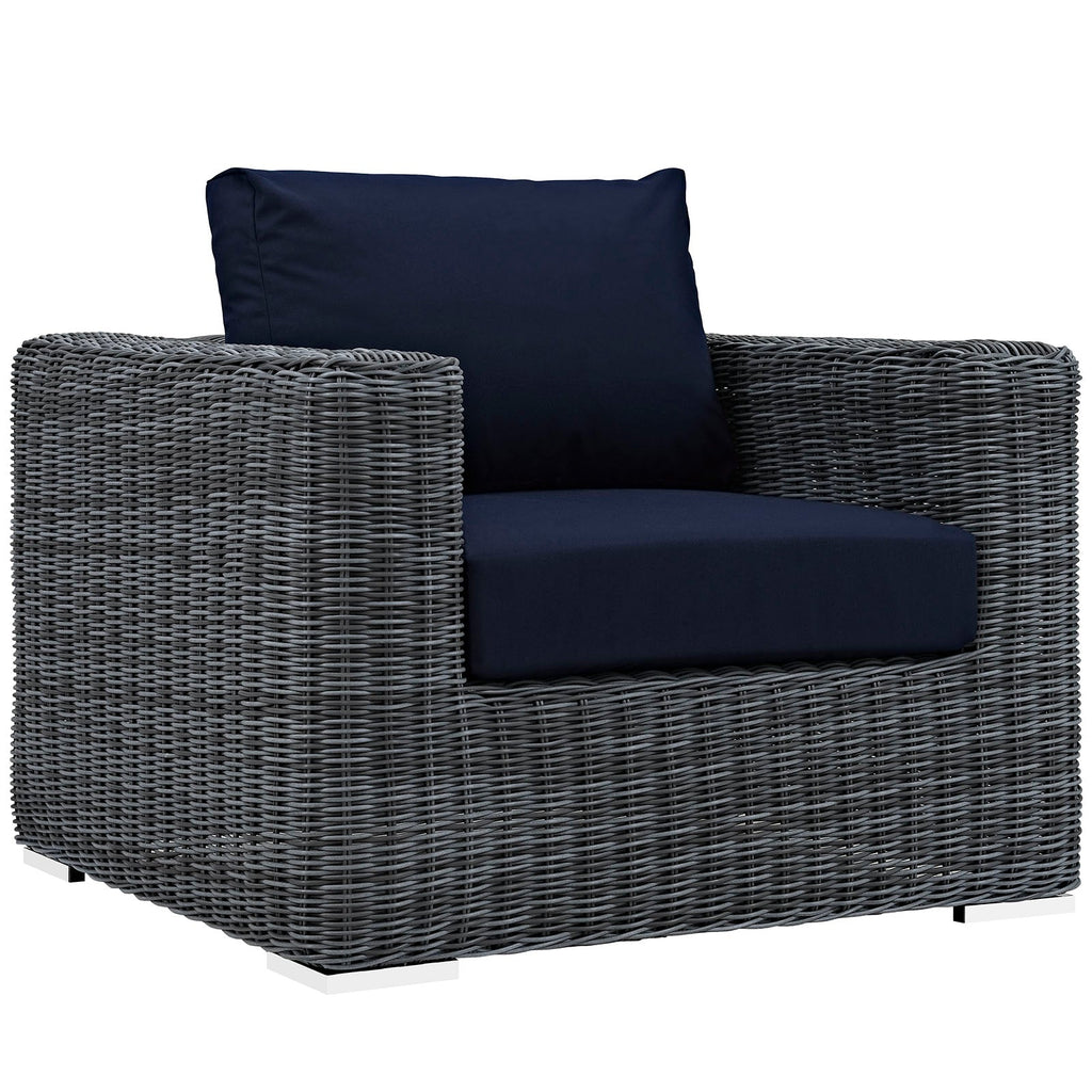 Summon 8 Piece Outdoor Patio Sunbrella Sectional Set in Canvas Navy-2