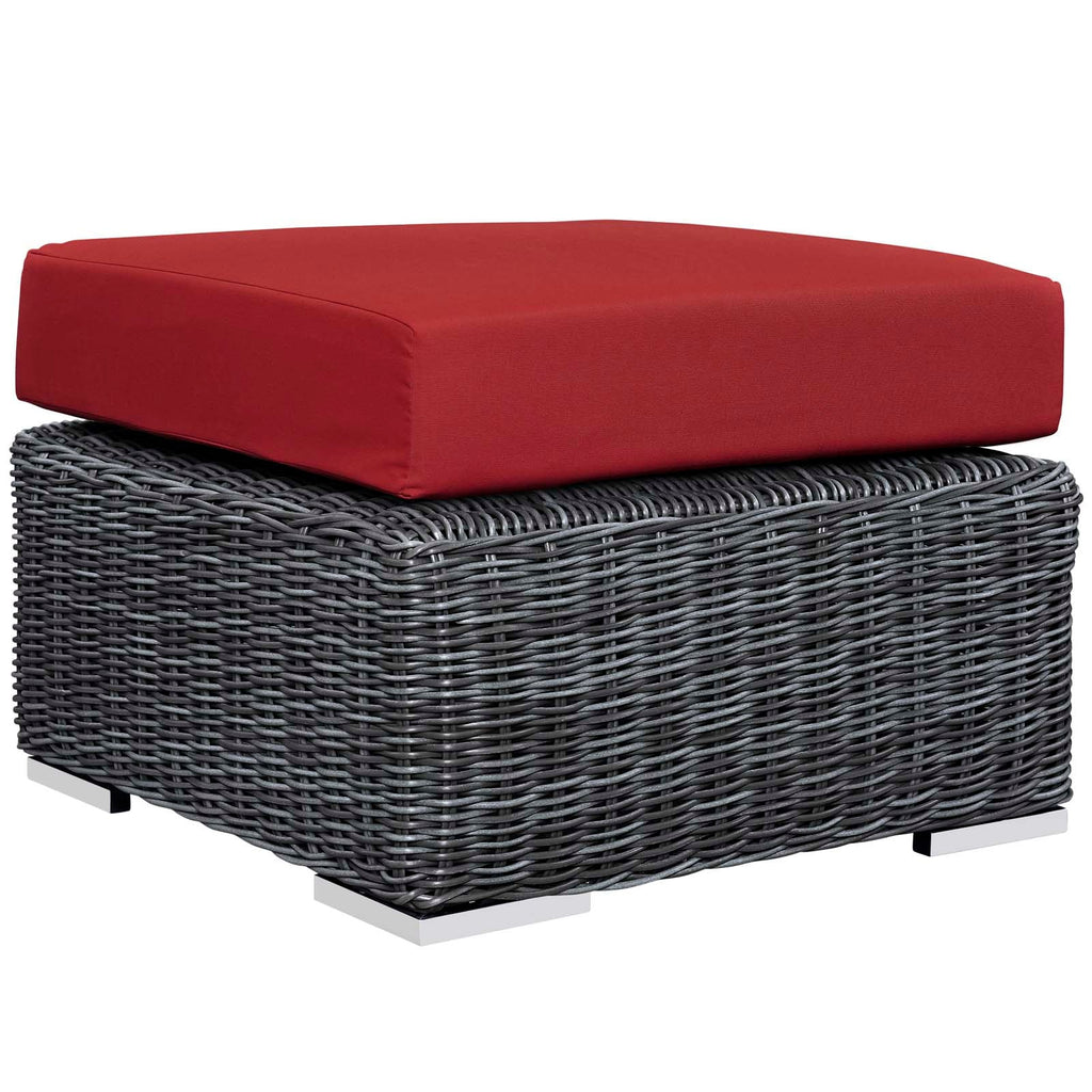 Summon 3 Piece Outdoor Patio Sunbrella Sectional Set in Canvas Red-2