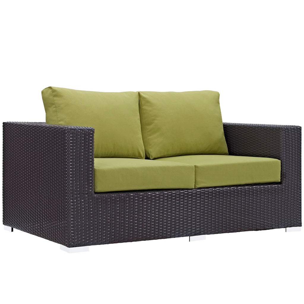 Convene Outdoor Patio Loveseat in Espresso Peridot