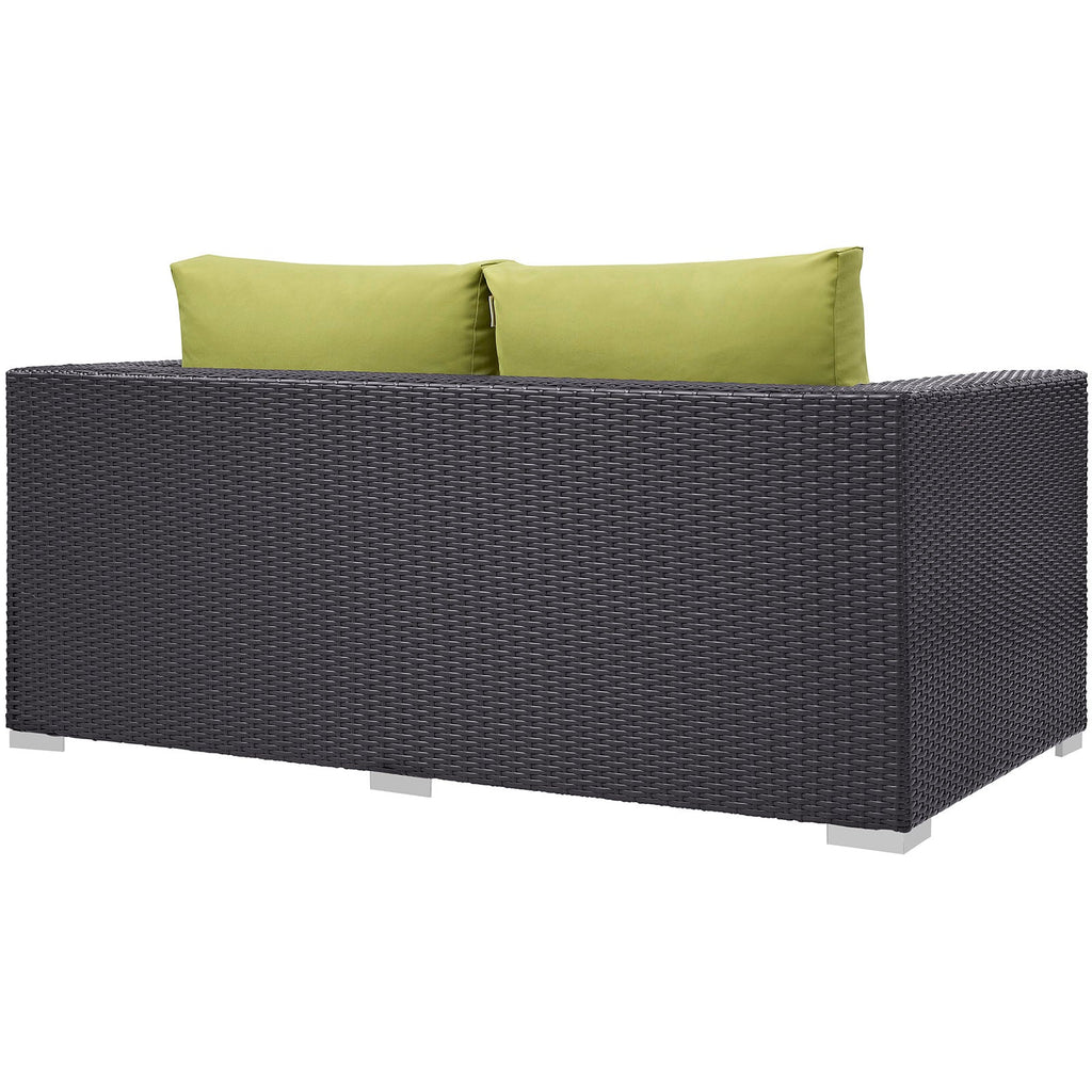 Convene Outdoor Patio Loveseat in Espresso Peridot