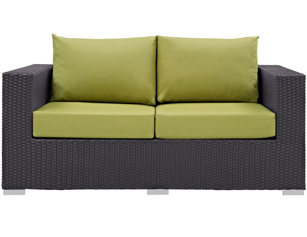 Convene Outdoor Patio Loveseat in Espresso Peridot