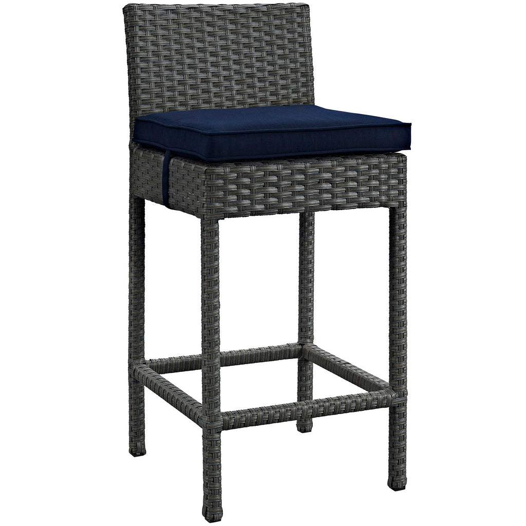 Sojourn Outdoor Patio Sunbrella Bar Stool in Canvas Navy