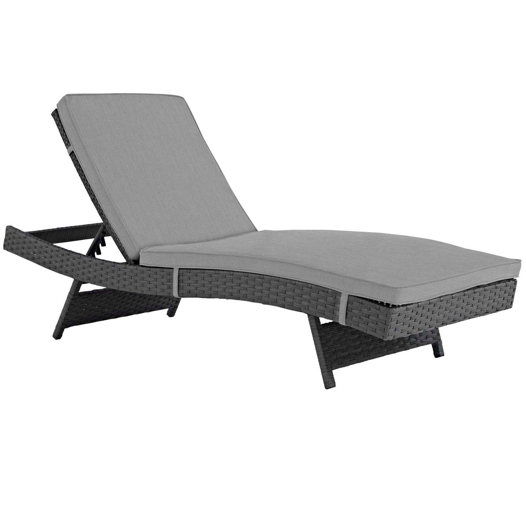 Sojourn Outdoor Patio Sunbrella Chaise in Canvas Gray