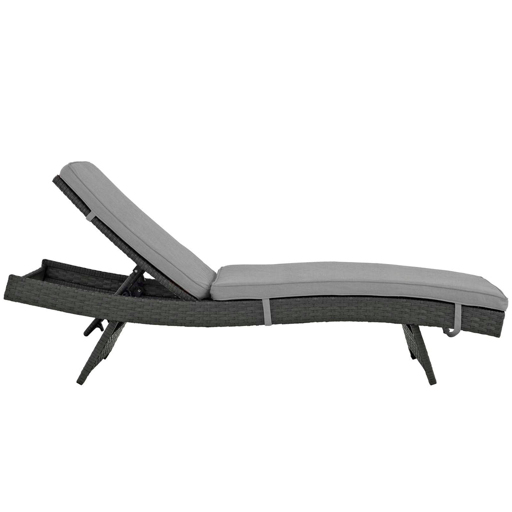 Sojourn Outdoor Patio Sunbrella Chaise in Canvas Gray