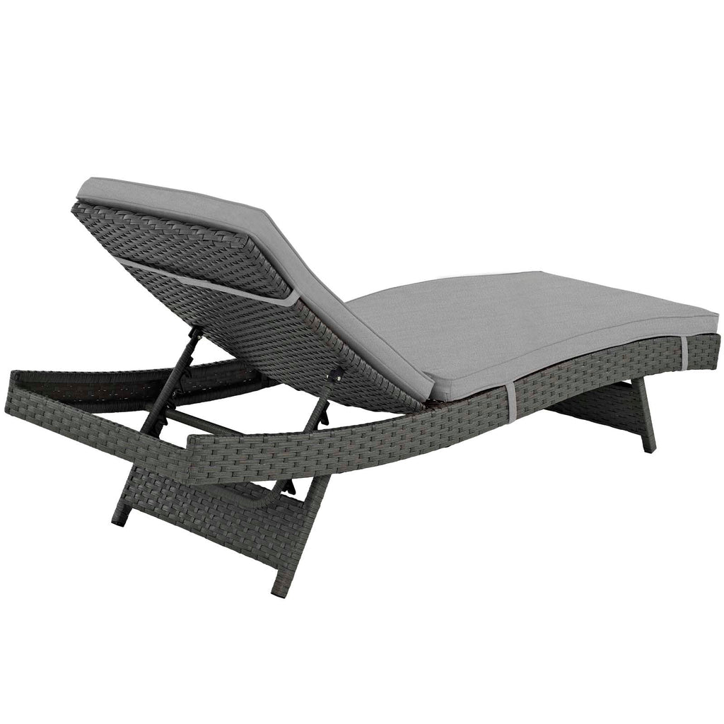 Sojourn Outdoor Patio Sunbrella Chaise in Canvas Gray