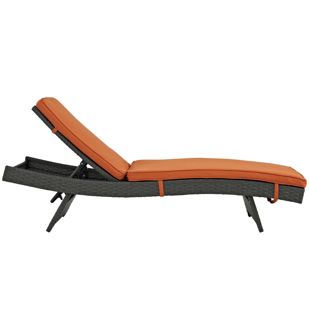 Sojourn Outdoor Patio Sunbrella Chaise in Canvas Tuscan