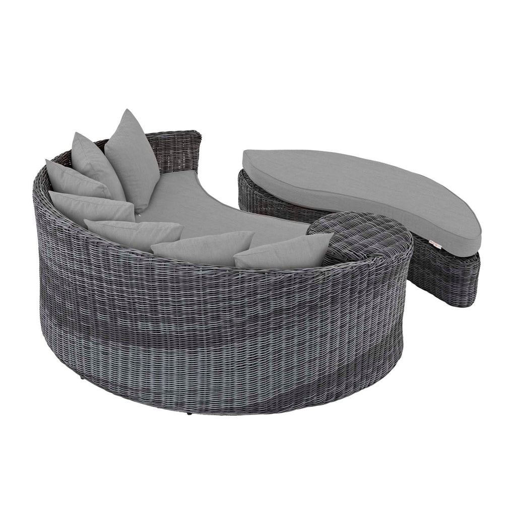 Summon Outdoor Patio Sunbrella Daybed in Canvas Gray