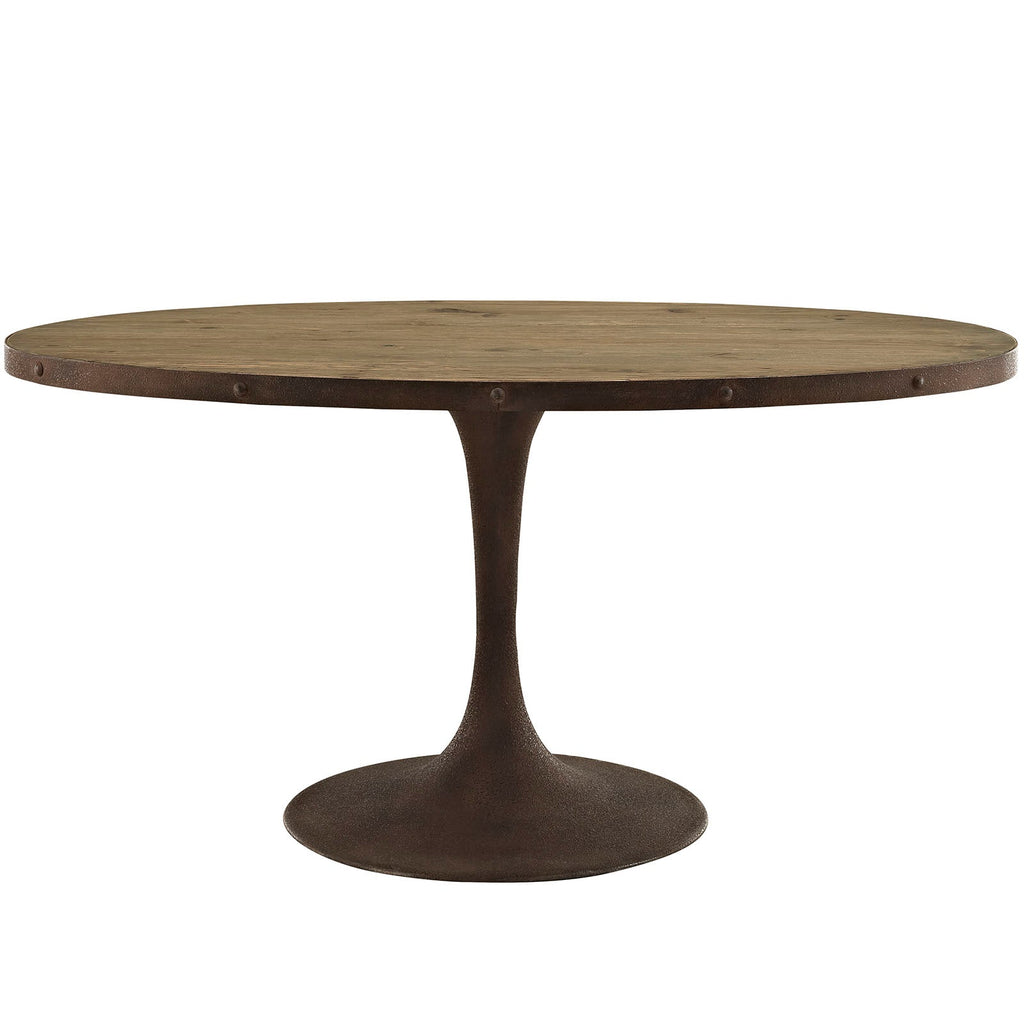 Drive 60" Oval Wood Top Dining Table in Brown