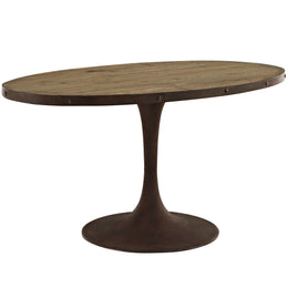 Drive 60" Oval Wood Top Dining Table in Brown