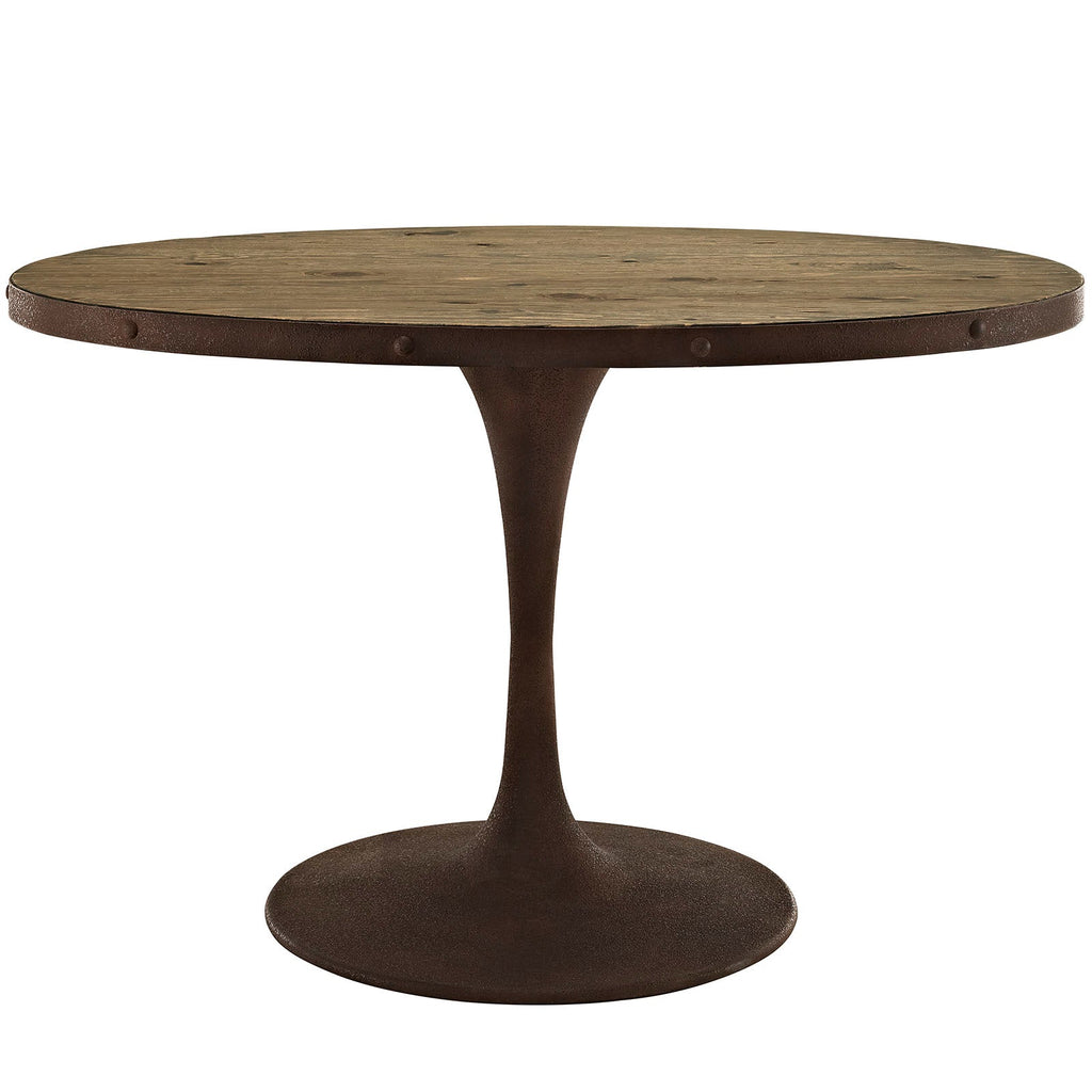 Drive 47" Oval Wood Top Dining Table in Brown