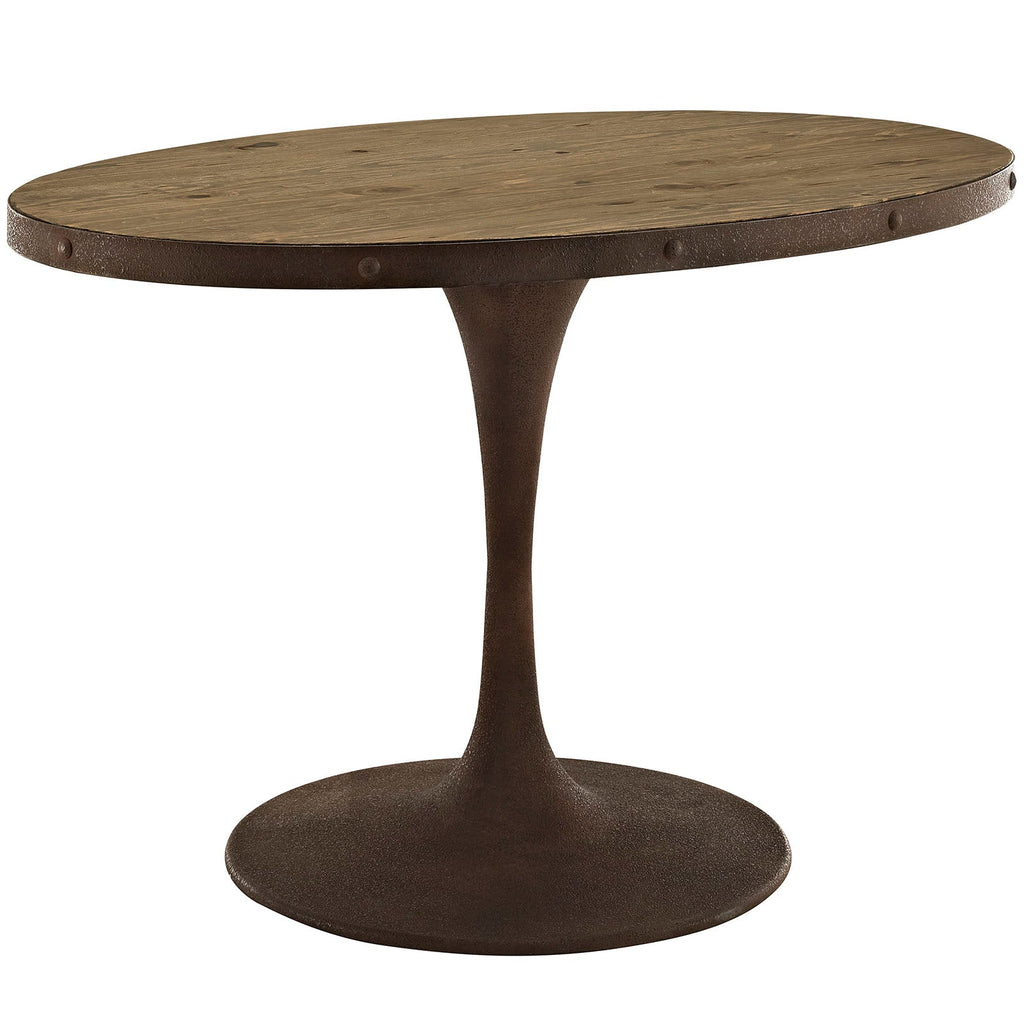 Drive 47" Oval Wood Top Dining Table in Brown