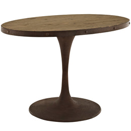 Drive 47" Oval Wood Top Dining Table in Brown