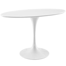 Lippa 48" Oval Wood Top Dining Table in White