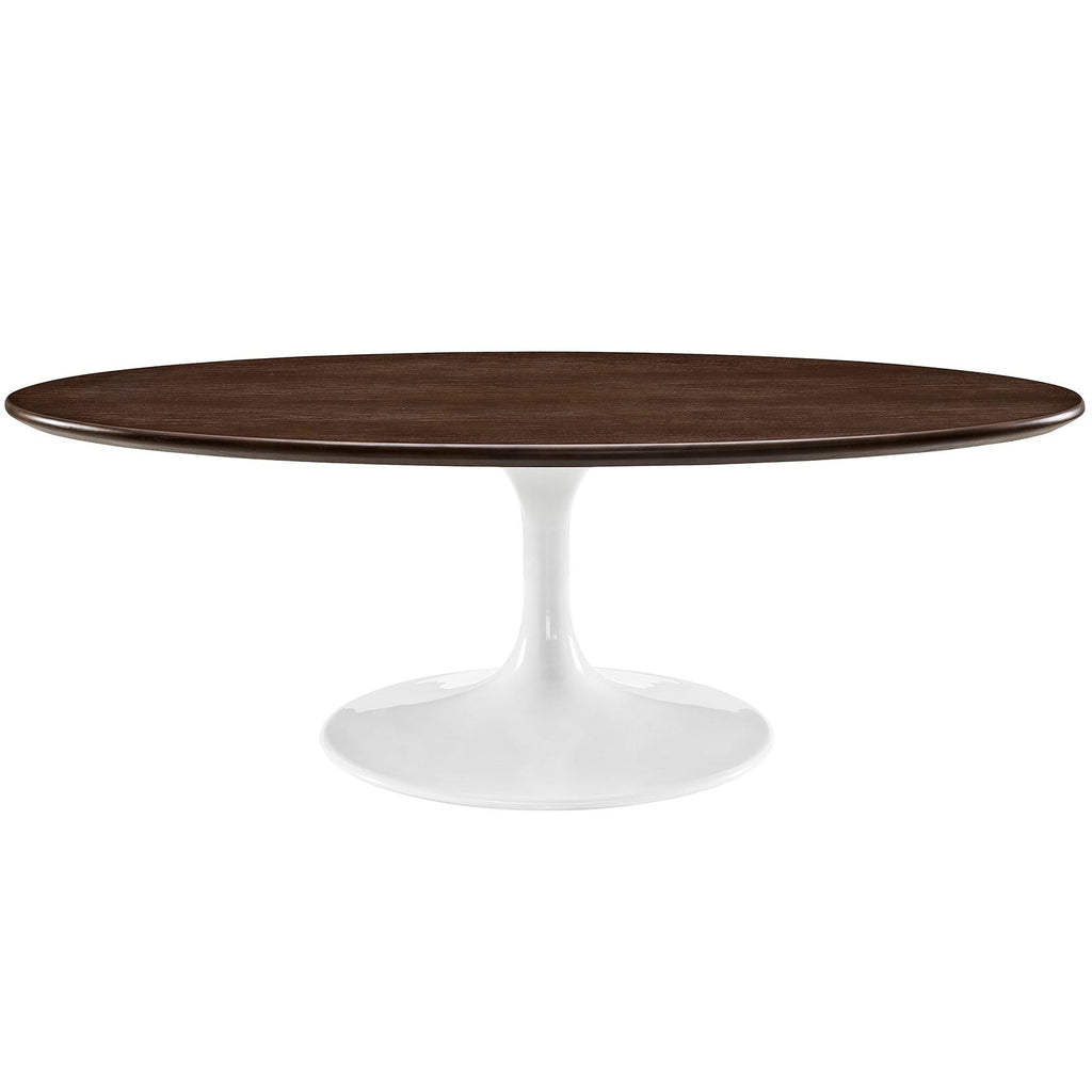 Lippa 48" Oval-Shaped Walnut Coffee Table in Walnut