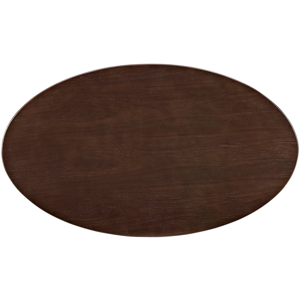 Lippa 48" Oval-Shaped Walnut Coffee Table in Walnut