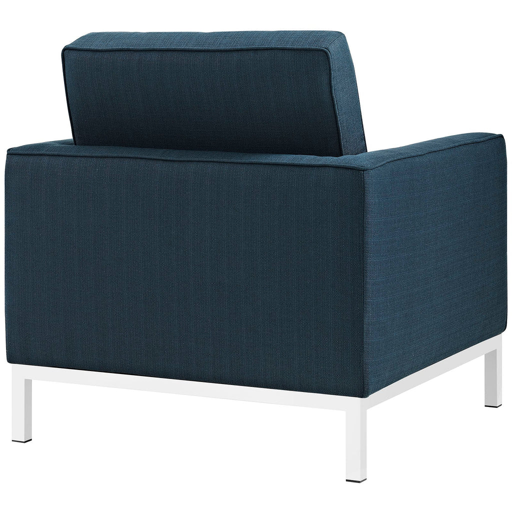 Loft Upholstered Fabric Armchair in Azure