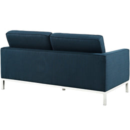 Loft Upholstered Fabric Loveseat in Azure