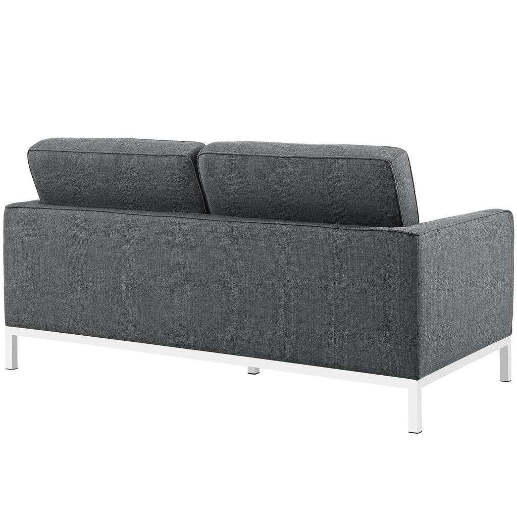 Loft Upholstered Fabric Loveseat in Gray