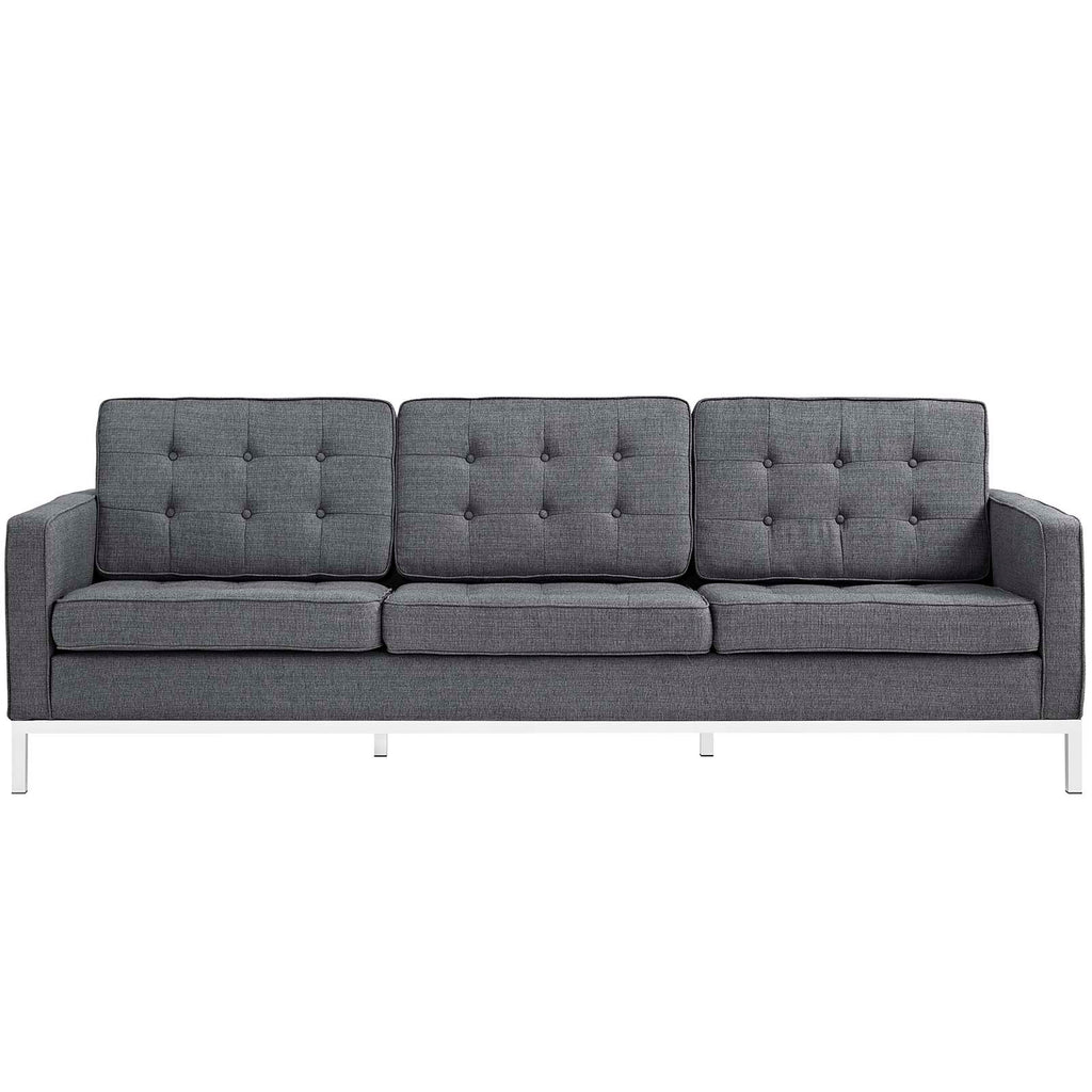 Loft Upholstered Fabric Sofa in Gray