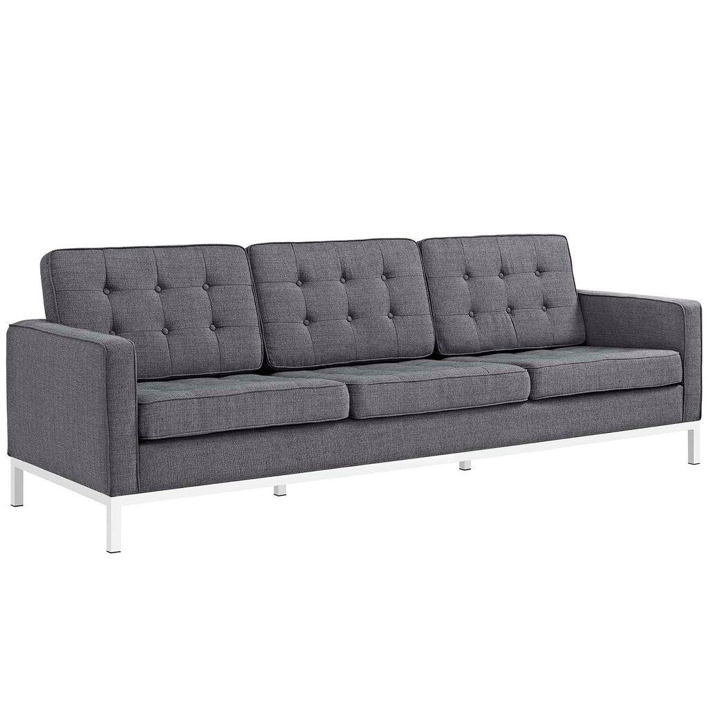 Loft Upholstered Fabric Sofa in Gray