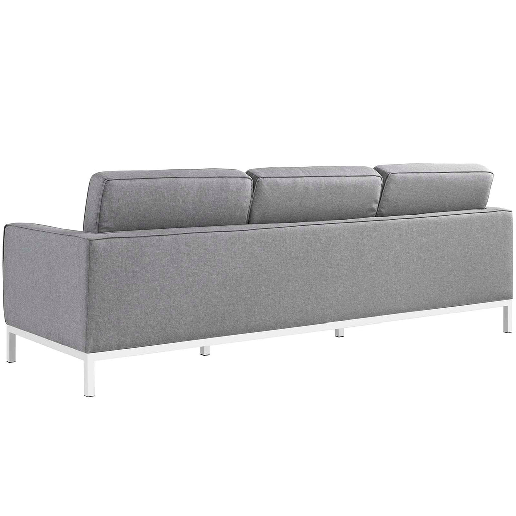 Loft Upholstered Fabric Sofa in Light Gray