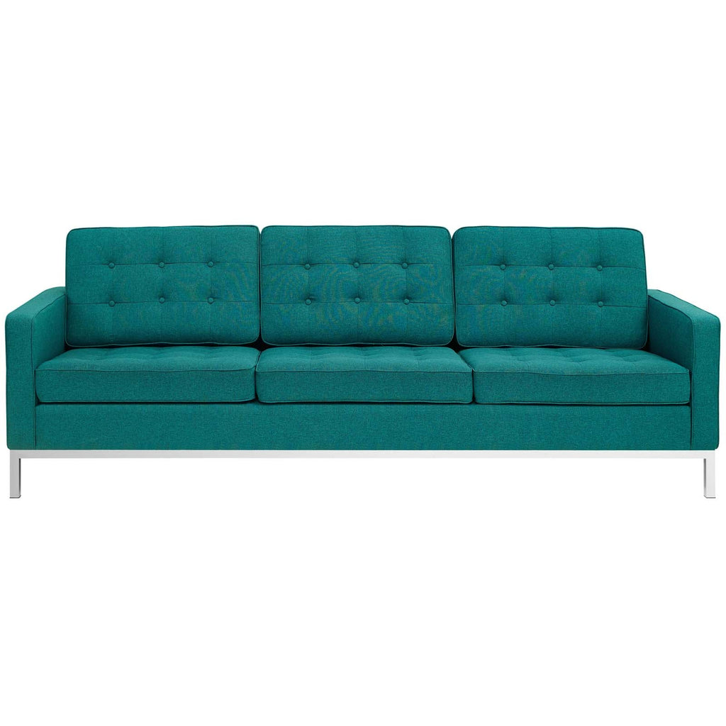 Loft Upholstered Fabric Sofa in Teal