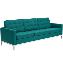 Loft Upholstered Fabric Sofa in Teal