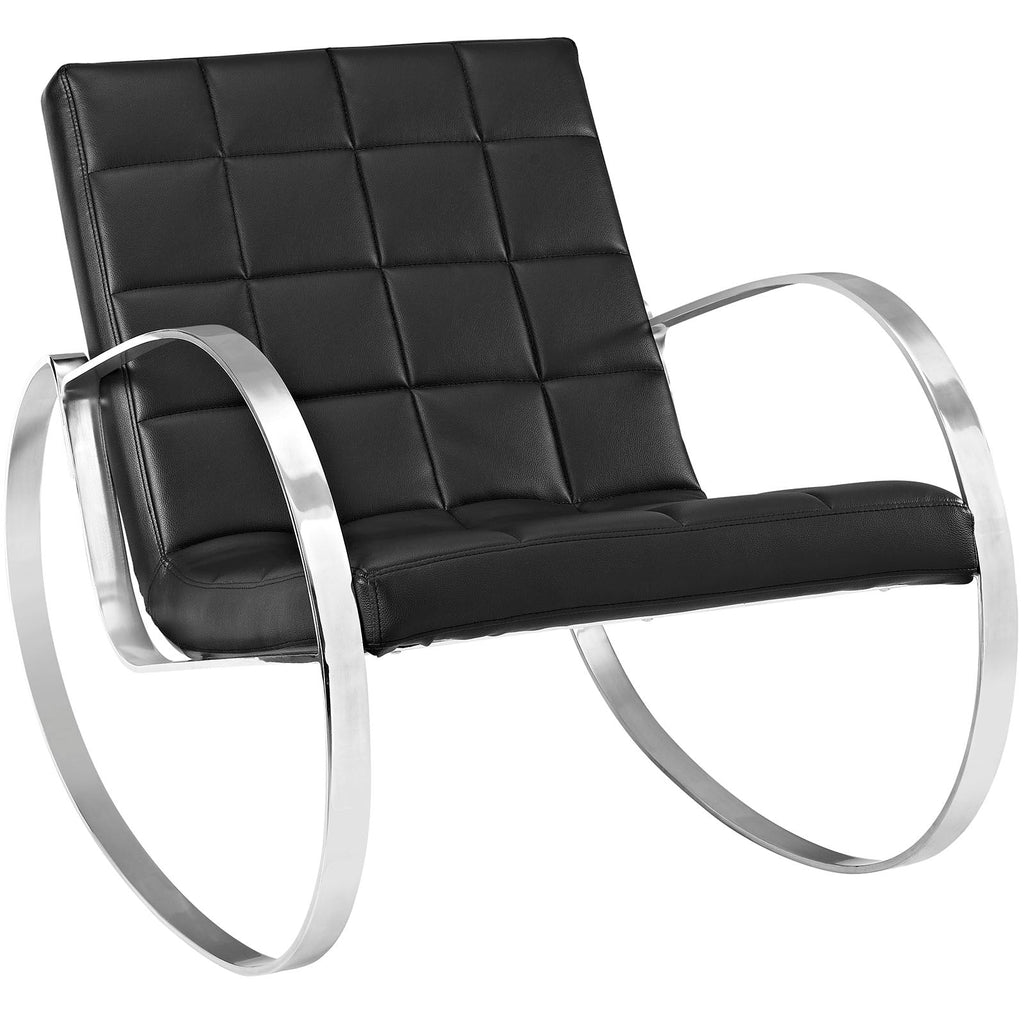 Gravitas Upholstered Vinyl Lounge Chair in Black