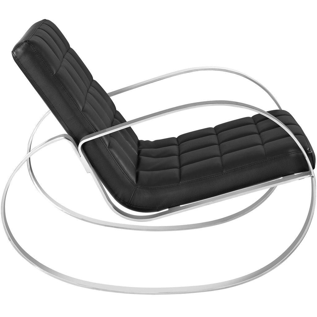 Gravitas Upholstered Vinyl Lounge Chair in Black