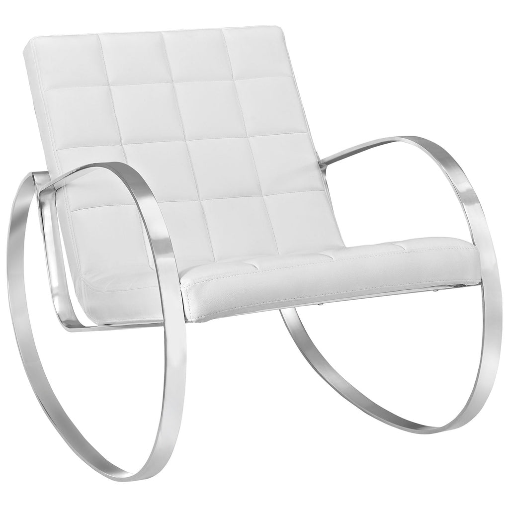 Gravitas Upholstered Vinyl Lounge Chair in White