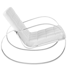 Gravitas Upholstered Vinyl Lounge Chair in White