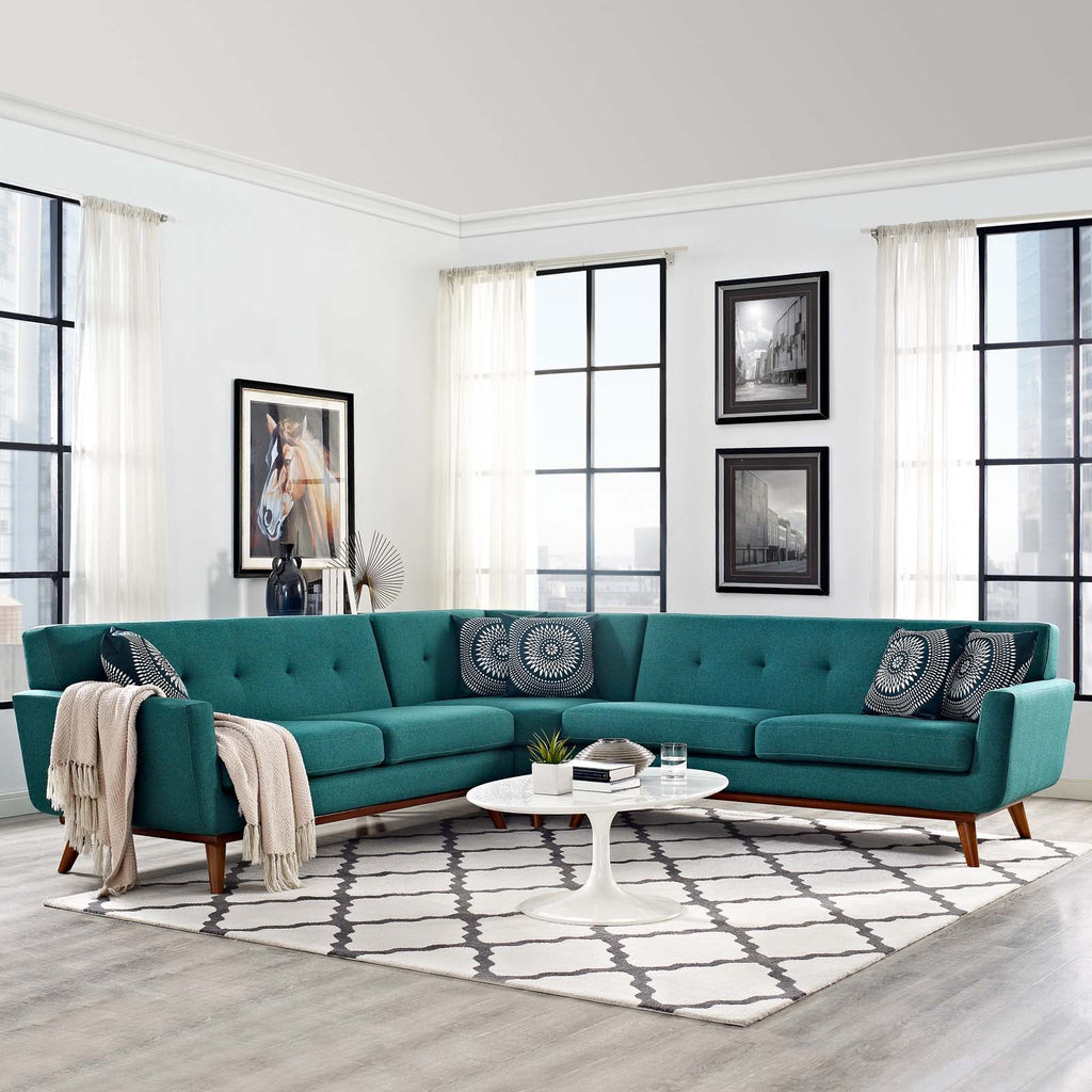 Engage L-Shaped Sectional Sofa in Teal