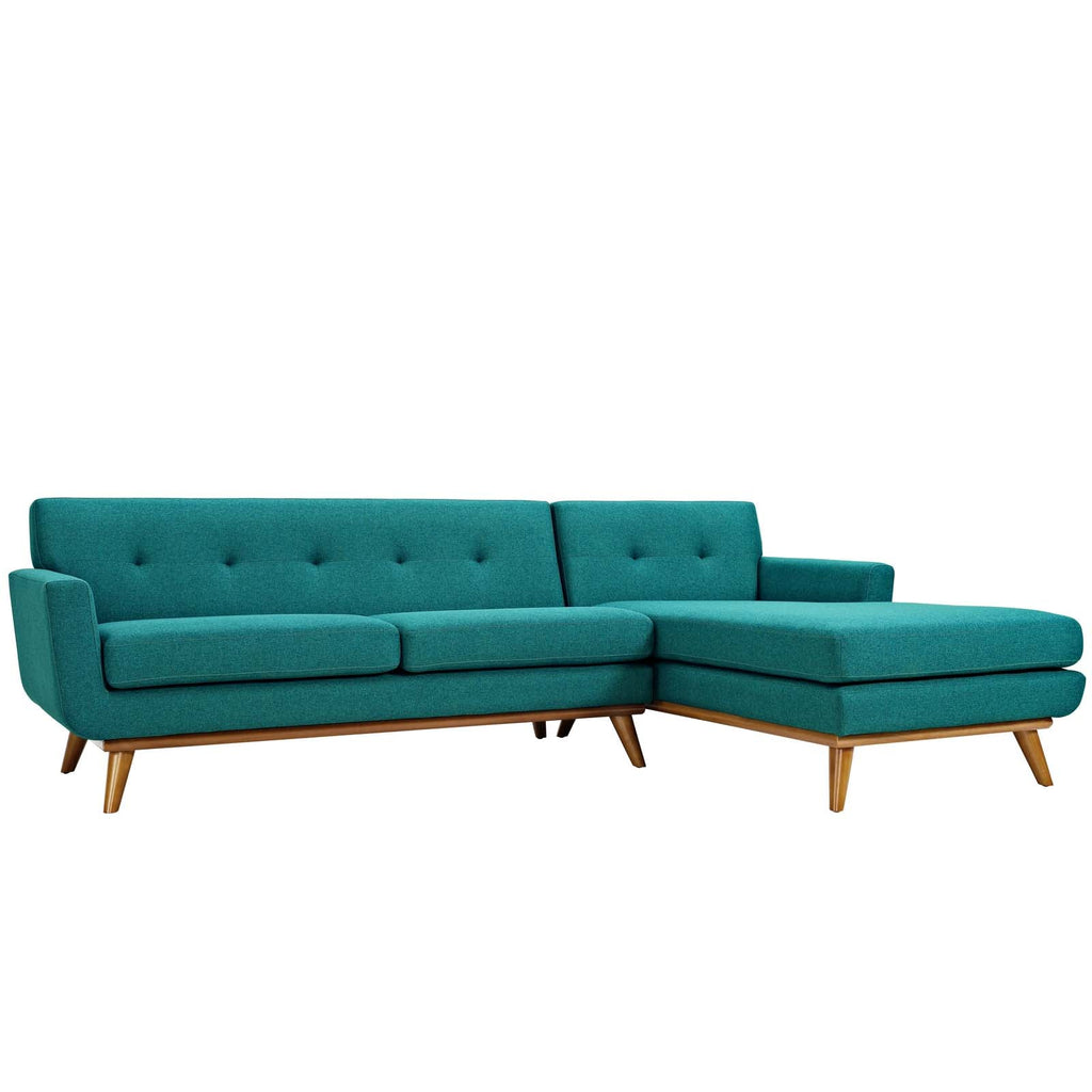 Engage Right-Facing Sectional Sofa in Teal