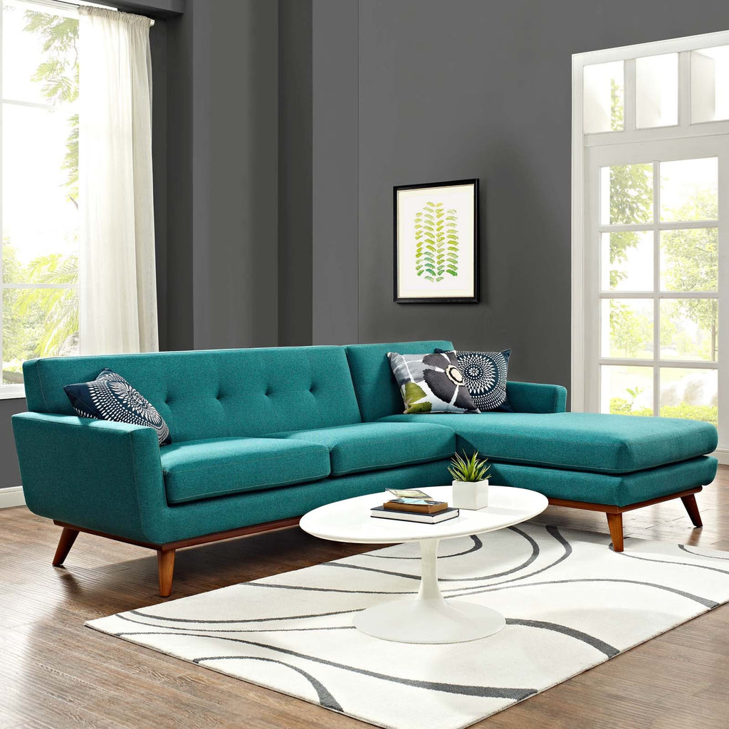 Engage Right-Facing Sectional Sofa in Teal