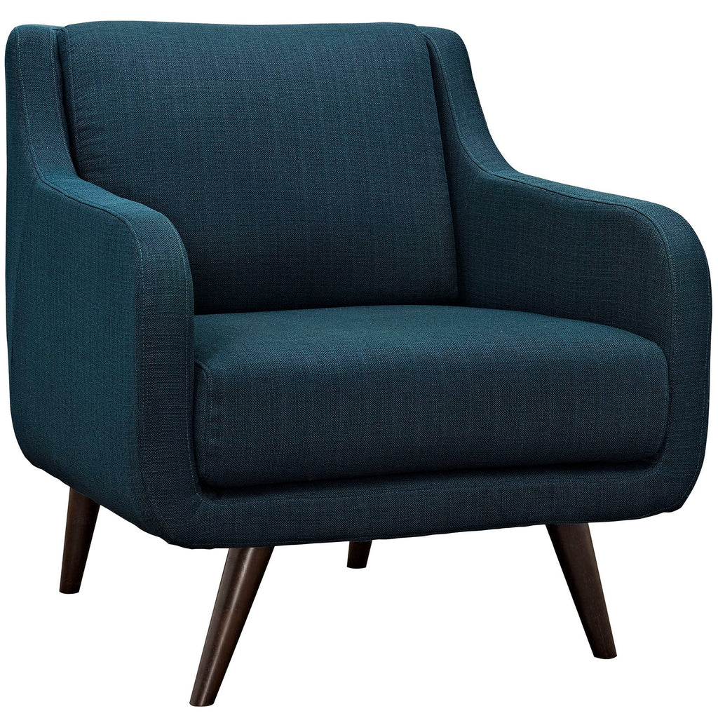 Verve Upholstered Fabric Armchair in Azure